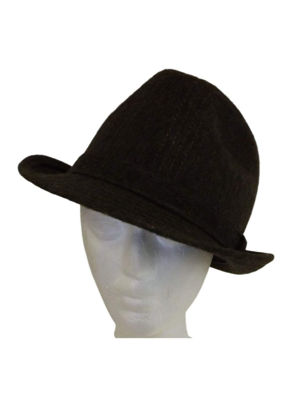 Olive Green Wool Fedora Hat Bugarach Chapelier Paris W Stitched Detail